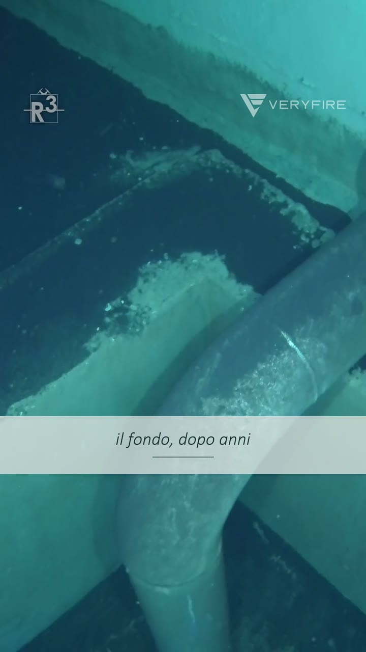 Ripresa del ROV in una vasca antincendio