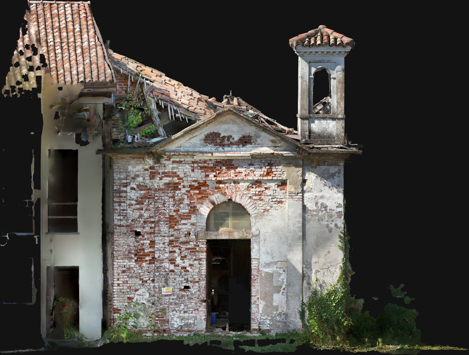 Ortofoto della facciata est dell'edificio di Cascina Rubone