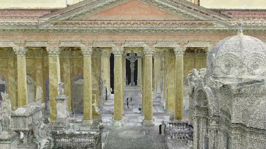 Chiostro VII, Certosa di Bologna: il porticato in prospetto Nuvola di punti da laser scanner: Chiostro VII, Certosa di Bologna: il porticato in prospetto