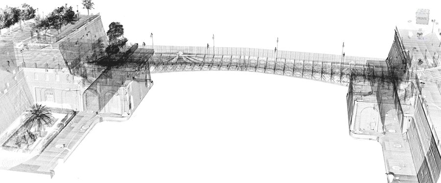 Ponte girevole di Taranto: vista prospettica della nuvola Nuvola di punti da laser scanner: Ponte girevole di Taranto, vista prospettica