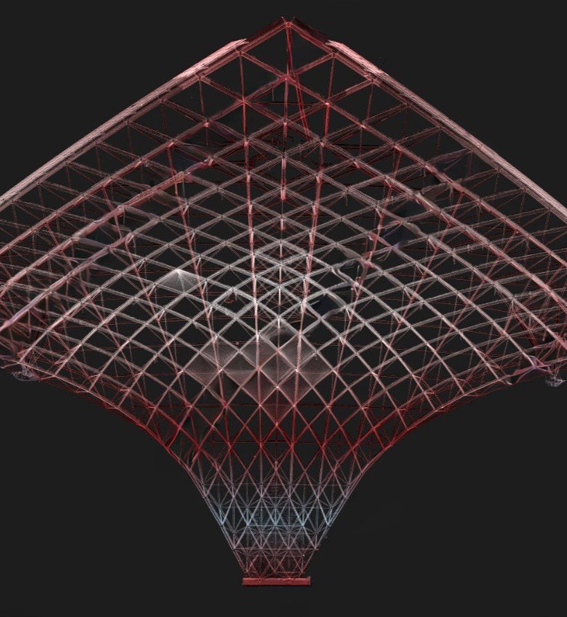 Vela Unipol, Bologna: la struttura reticolare metallica Nuvola di punti da laser scanner: Vela Unipol, Bologna: la struttura reticolare metallica