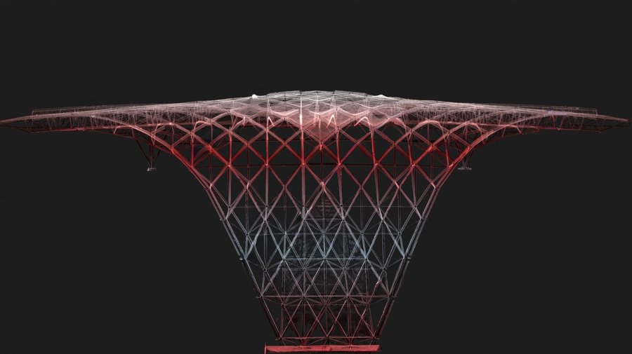 Vela Unipol, Bologna: prospetto della struttura Nuvola di punti da laser scanner: Vela Unipol, Bologna: prospetto della struttura