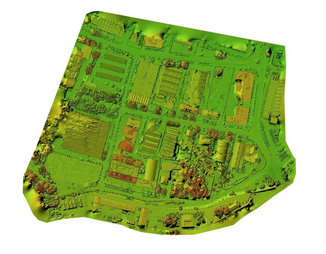 Campus Cineca, Casalecchio di Reno: modello del terreno a 4 cm colorato per quota Modello digitale del terreno da drone: Campus Cineca, Casalecchio di Reno: modello del terreno a 4 cm colorato per quota