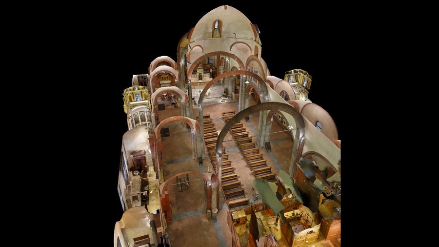 Basilica di San Babila, Milano: spaccato del modello Modello 3D fotogrammetrico: Basilica di San Babila, Milano: spaccato del modello