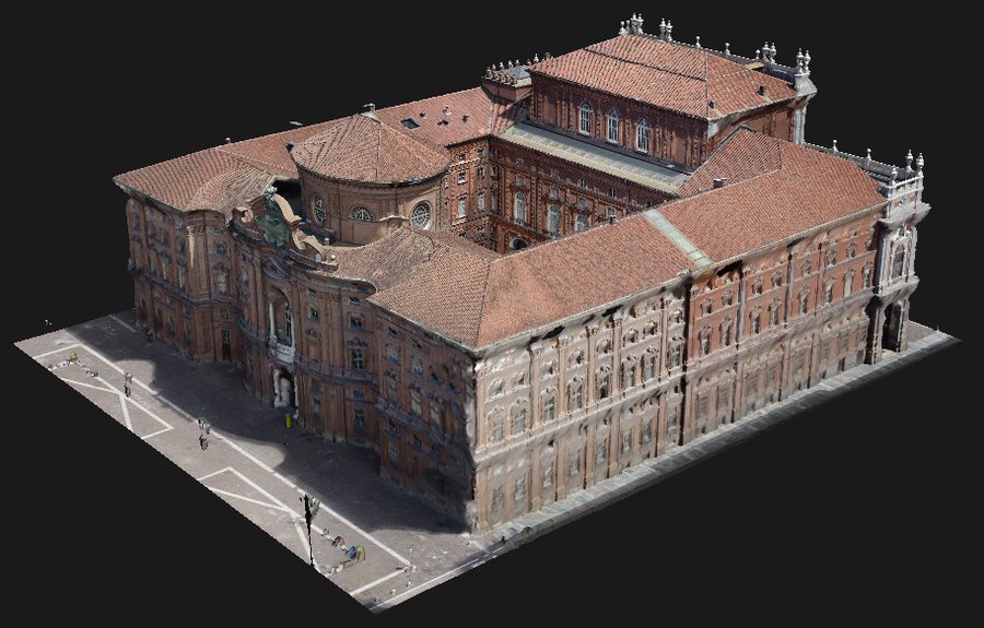 Palazzo Carignano, Torino: modello texturizzato Modello 3D fotogrammetrico: Palazzo Carignano, Torino: modello texturizzato